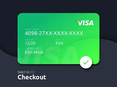 Checkout button checkout credit card dailyui shop ui ux visa
