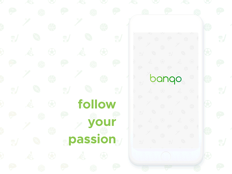 Onboarding for Banqo App football launch login onboarding sports