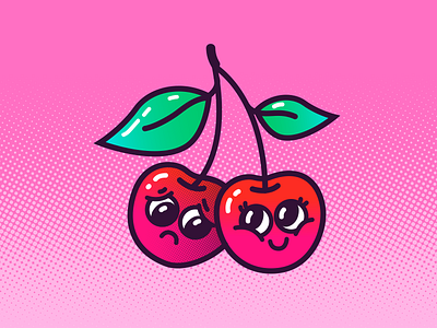 Mood Swings cherries cute emotion fruit geofilter illustration mood snapchat sticker swing vector