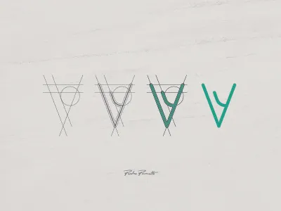 Platanus "v" brand grid letra logo logotype tipografia typography