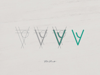 Platanus "v" brand grid letra logo logotype tipografia typography