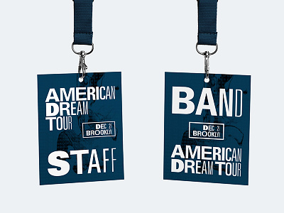 American Dream Tour Collateral art direction badge band branding collateral design illustration music record tour type typography