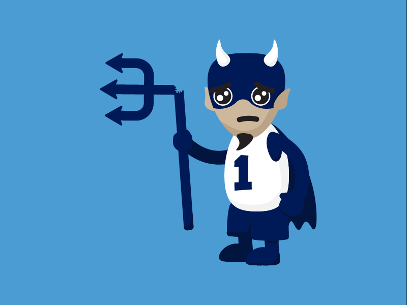 Bummed Devil animation basketball blue devil broken cry devil duke lost ncaa rivalry sad unc