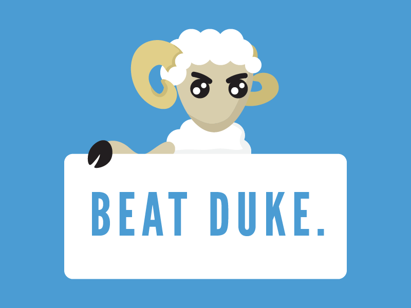 Beat Duke animation basketball blue carolina duke game intense ncaa ram rivalry tar heel unc