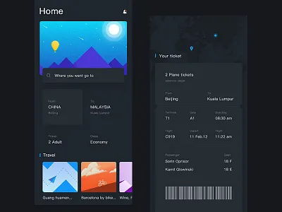 Travel app concept design illustration travel ui ux