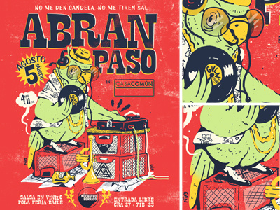 Abaran Paso Perico Gavilan Gvln animal cartel character perico poster salsa