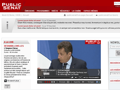 Player for Public Sénat design play player public sénat red ui ux video