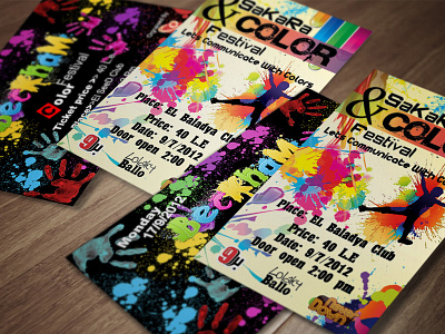 Color Festival Tickets Design color design festival graphic splash tickets