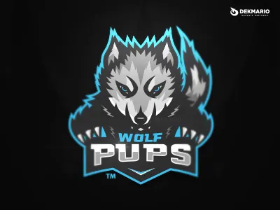 Wolf Pups branding design esports gaming identity logo logotype mascot sport sports wolf