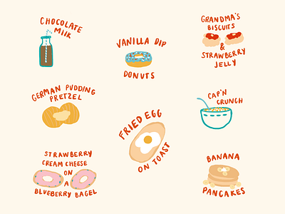 best way to start the day bagels biscuits breakfast cereal donuts meals morning pancakes pudding strawberries