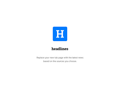 Headlines New Tab chrome chrome extension minimal new tab news simple