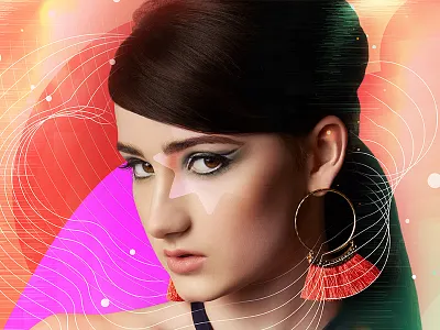 Fashion Futurism 2/4 art bold color color field design fashion futurism orange pink portrait red star