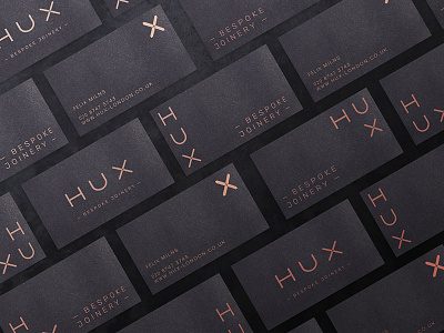 Hux Bespoke Joinery business cards identity