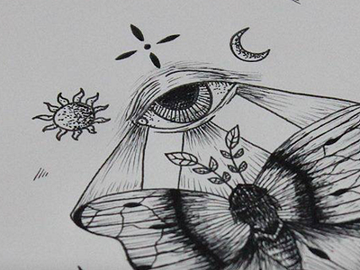 The Divine alchemy divine ink magic monarch moon night occult sketch sun
