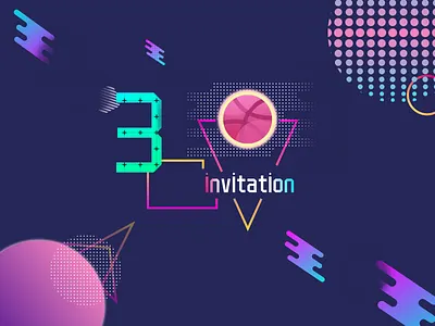 3 dribbble invitation dribbble、invitation、dribbble invitation、basketball、gradient
