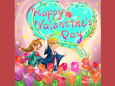 Valentine's Day art cute day digital drawing flower happy illustration magic painter photoshop valentines