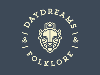 Daydreams & Folklore bison blue brand buffalo creative crown logo royal tan west