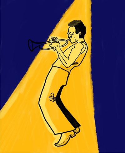 Lost in the Sound | A Jazz Illustration aesthetic artinspiration boldcolors characterdesign creative digitalart illustration jazz minimalist modernart musicart musician musiclover procreate trumpet vibes