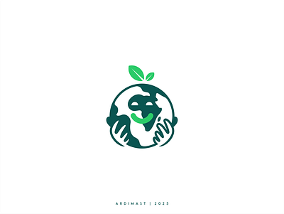 Smile Green Africa logo africa ardimast care character cute earth earth day graphic design green green energy illustration logo love nature smile vector