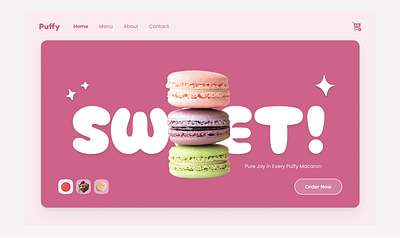 Macaron Shop Landing Page branding ui