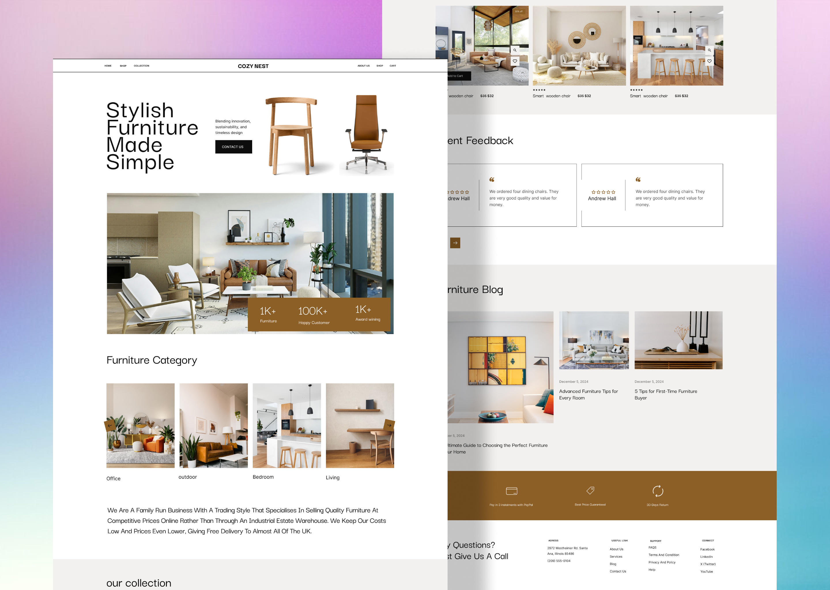 Furniture website Homepage Design design web ui e commerce landing page furniture landing page interrior website landing page landing page ui pdern landing page
