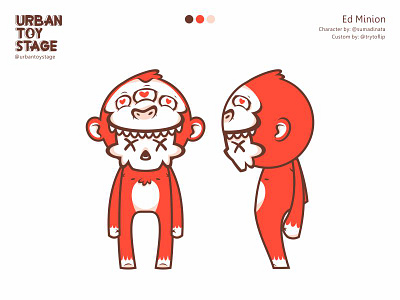 She's call me po character flip illustration love mascot monkey toy urban vector
