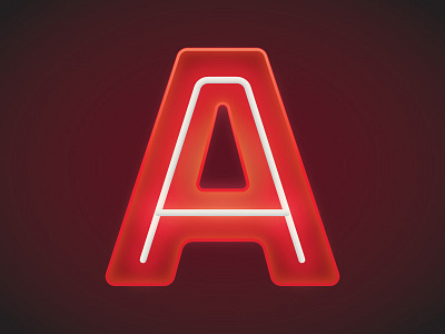 Letter A Custom Neon Retro Sign a business font icon letter logo marketing neon retro sign typography vintage