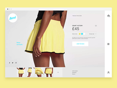New Barcé concept detail cart clean sport yellow concept desktop detail fashion modern store ui webdesign website women