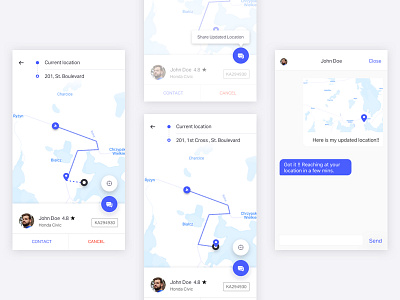 Share Location apps cabs chat ios location maps ui ux