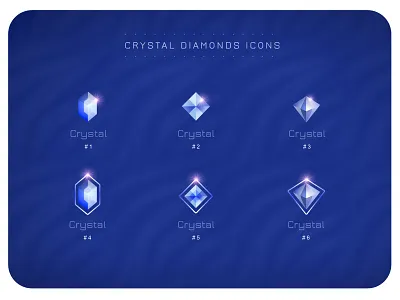 Crystal Diamonds Icons blue crystal diamond edgy elegant glow icon lines logo