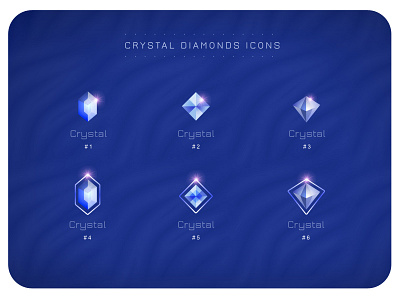 Crystal Diamonds Icons blue crystal diamond edgy elegant glow icon lines logo