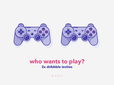 2x Dribbble Invites controller debut draft dribbble illustration invite playstation