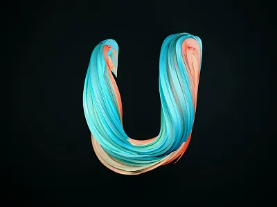 Letter U 3d alphabet cinema 4d letter u