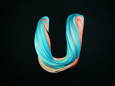 Letter U 3d alphabet cinema 4d letter u
