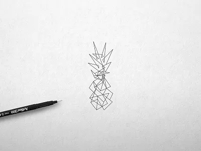 A pineapple in low poly style out of one stroke. illustration lowpoly oneline onestoke pineapple pineappledrawing pineappleillustration pineapplelogo sketch