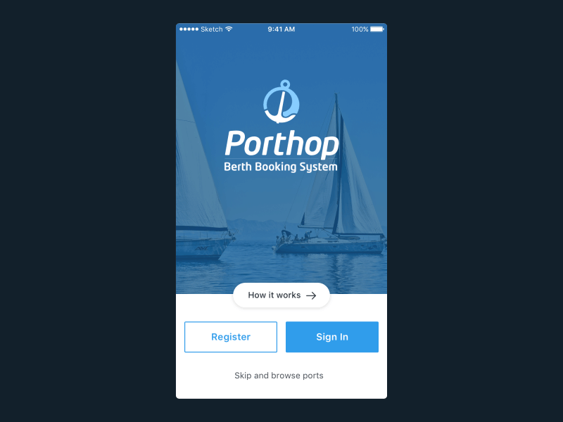 Splash to Sign in loading onboarding porthop sign in splash ui animation