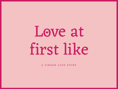 Tinder Love Story anniversary bold bright heart love pink romantic stationary tinder type valentines wedding