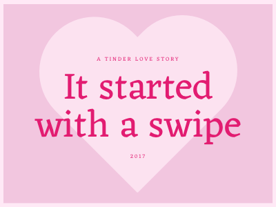 Tinder Love Story anniversary bold bright heart love pink romantic stationary tinder type valentines wedding