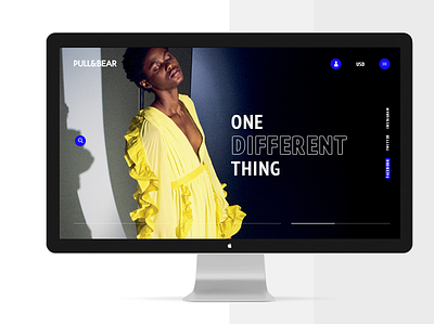 fashion website design clothes color fashion girl landing page minimal online shop pullbear slider ui ux web
