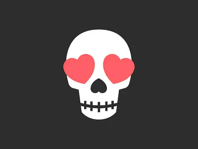 Love You to the Bone bone emoji eyes heart love skeleton skull valentine