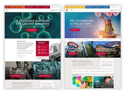 Homepage Design healthcare hospital interactive web design