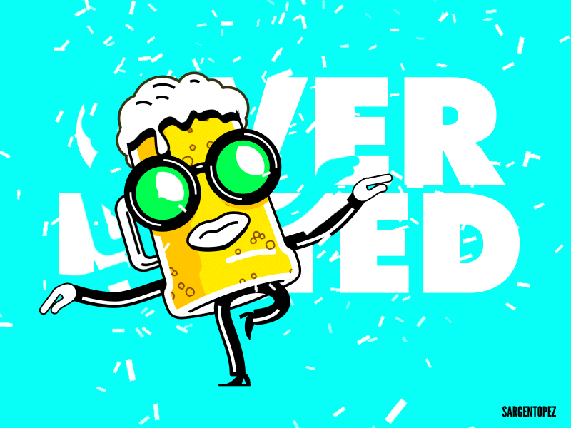 Obeerrated 2d aftereffects animation beer character dance drink sargentopez summer uruguay