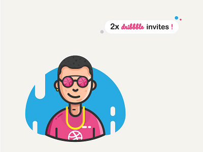 Dribbble invite character draft dribbble illustration illustrator invite two vector