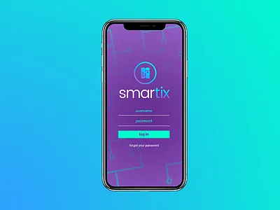 Smartix login screen app branding design login mobile screen splash ux