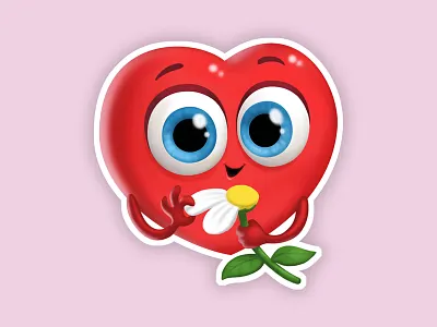 Happy Valentine's Day heart sticker valentine