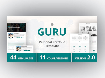 GURU - Personal Portfolio Template bootstrap bootstrap template creative portfolio cv envatomarket freelancer portfolio html html template personal portfolio resume themeforest vcard