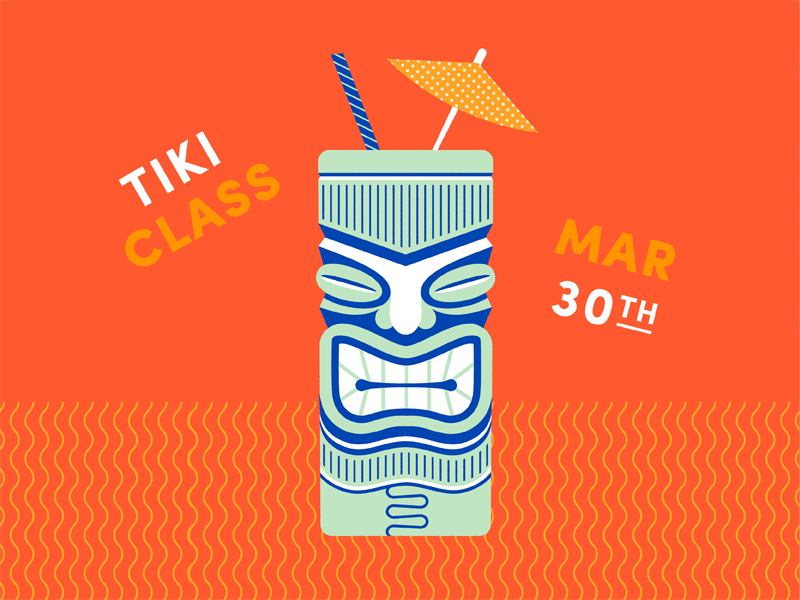 Tiki God color blocking illustration pattern tiki