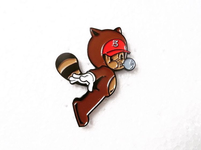 Lil Tanooki from “Da 9” chance chance the rapper chicago enamel pin kit kat mario pin super mario tanooki tanooki suit