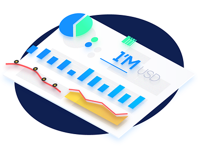 Statistics illustration 3d graphic illustration landing landing page statistics stats