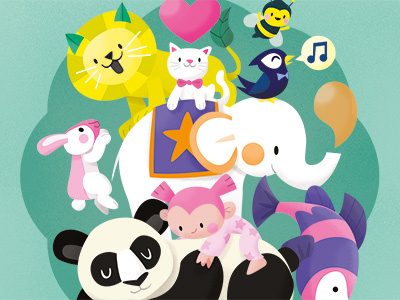 Calendar 2017 - Love the Animals animals baby children colors elephant fish kids lion pets rabbit